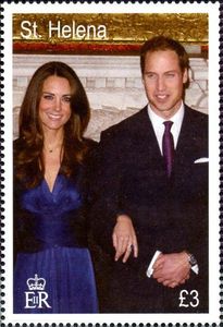 Stamp: Prince William and Miss Catherine Middleton (Saint Helena(Wedding of Prince William and ...