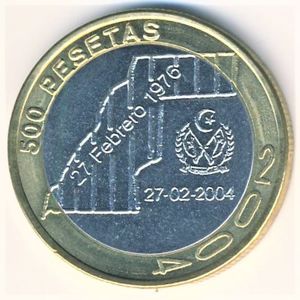 钱币 500 Pesetas (28th Anniversary of the Sahrawi A.D. Republic) (阿拉伯撒哈拉
