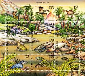 Motives 50 Different Prehistoric Animals Stamps Collection - Dinosaurs, Amphibians, Reptiles For Stamp Collectors - View #6