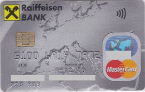 Bank Card: Europe map RUB (Raiffeisenbank, Russia) Col:RU-MC-0282.13
