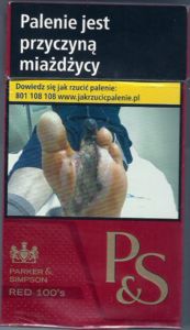 Cigarette Pack: Parker & Simpson Red 100's (Poland(Parker & Simpson Red  100's) Col:PL-CT-0072 🚬
