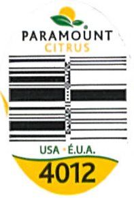 Fruit Sticker: Paramount Citrus (United States of AmericaCol:US-FR-00284