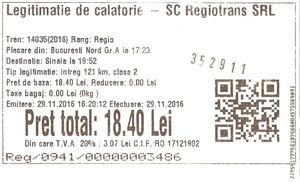 Bucuresti - Sinaia ticket