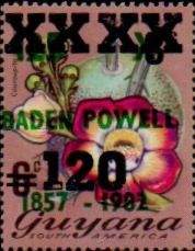 120 on 125 on 8 on 6c Cannon-ball Tree (Baden Powell)