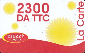 Tillefoankaart La Carte 2300 Da Mobile Algeria Algerije Djezzy Mobile Refill Col Dz Dje Ref 0010