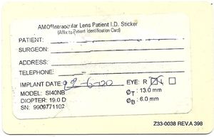 Functional Card: Allergan - AMO Intraocular Lens (Hospitals and Clinics ...