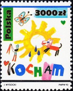 Children's drawings - dog, stork, butterfly, sun