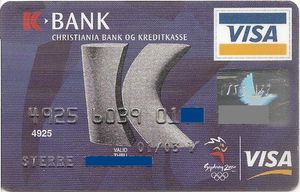 Bank Card Bank Christiania Og Kreditkasse Visa Norge As Norway