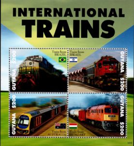Train and Flag from Brazil, Israel, Australia and Hungary