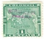 Map of the Panama isthmus Overprinted