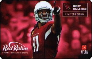 Gift Card: Larry Fitzgerald (Red Robin, United States of America(NFL -  Arizona Cardinals) Col:US-RedR-133-FD58114