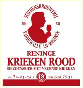 Rvt Reninge Drink Label: Reninge Krieken Rood (Seizoensbrouwerij Van De Walle ...