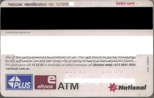 Bank Card: National (National Australia Bank, AustraliaCol:AU-PL-0005 💳