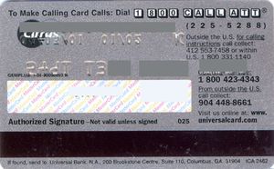 Bank Card: AT&T Platinum (Universal Bank, United States of America) Col ...