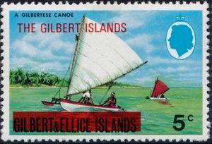 Overprint Gilbertese canoes