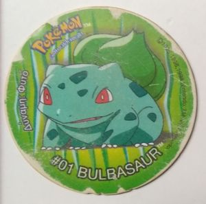 Meal Toy: #01 Bulbasaur (Flippo's/Pogs/Tazos, Greece(Pokemon Tazos Series  1) Col:CHE-1999-0001