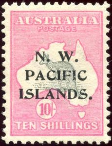 Stamp Kangaroo And Map Overprinted New Guinea Australian Stamps