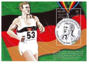 Stamp HansJoachim Walde (West Germany) (Nevis(Summer Olympic Games