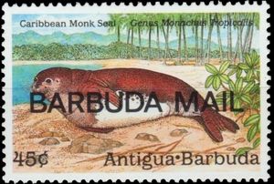 Caribbean Monk Seal (Monachus tropicalis) - Overprinted