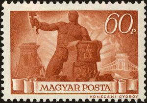 Worker with hammer and broken chain