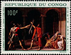 "Oath of the Horatii" (1784), by J.L. David