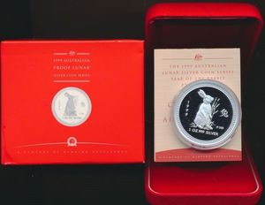 Coin: 1 Dollar (Year of the Rabbit) (Australia(1999~2008 - Silver Lunar ...