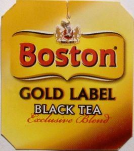 Tea Label: Boston Gold Label black tea (Boston, MoroccoCol:TL-MA-0005 🏷️