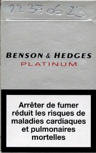 Sigara Paketi: Benson &amp; Hedges Platinum (Fransa(Benson &amp; Hedges ...