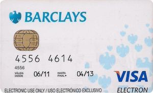 Bank Card Barclays Visa Elx 03 11 Barclays Bank Spain Col