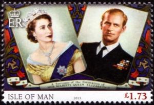 Stamp: Queen Elizabeth II and Duke of Edinburgh (Isle of Man(60th Anniv