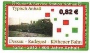 Stamp: Dessau – Radegast -Köthener Bahn (Germany, Modern Private Post ...