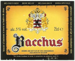 Drink Label: Bacchus (Brouwerij Van Honsebrouck, BelgiumCol:BE-BEER-023659