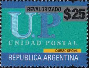 Unidad Postal, surcharged