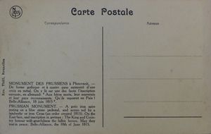 Waterloo. Prussian monument