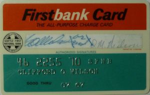 First Bankcard Color Bank Card: First Bank Card (Seattle - First National Bank, United ...