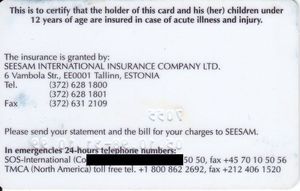 Seesam - Traveller's Insurance Certificate