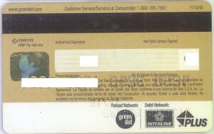bank card: green dot bank visa gold (green dot bank, united states of america) col:us vi 0683 bank card: green dot