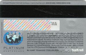 Bank Card: World Platinum (Yapi Kredi Bankasi, Türkiye (Turkey)Col:TR ...