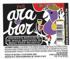 Drink Label: Evil Arabier (De Dolle Brouwers, Belgium(Dieren) Col:BE ...