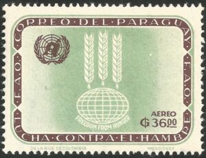 UN emblem, ear symbol over earth globe