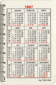 Pocket Calendar: Baukema (Germany, Democratic Republic (DDR)(Baukema