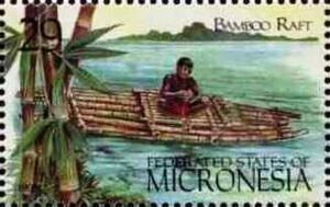 Stamp: Bamboo raft (Micronesia, Federated States of(Yap Culture) Mi:FM ...