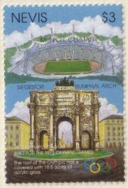 Olympic Stadium and Siegestor Arch, Munich