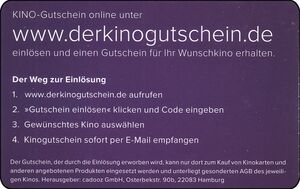 Kino Geschenkgutschein