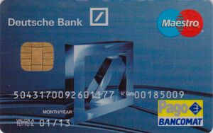 Bankpaske Deutsche Bank Maestro Pago Bankomat Deutsche Bank