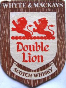 Col Whyte Beer Coaster: Whyte & Mackays double Lion (Whyte & Mackay Ltd, United ...