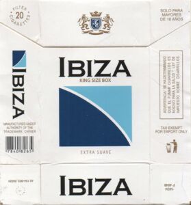 Cigarette Pack: Ibiza King Size (ParaguayCol:PY-CT-0040 🚬