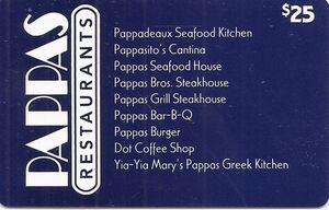 Gift Card: Pappas Restaurants - $25 (Pappas, United States of America ...