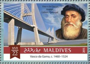 Da Gama Rope Stamp: Vasco da Gama Bridge, Lisbon/Portugal (Maldives(Vasco Da Gama ...