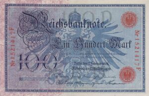 Banknot: 100 Mark (Almanya(1908 Issue - Reichsbanknote, Imperial